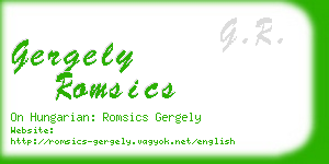 gergely romsics business card